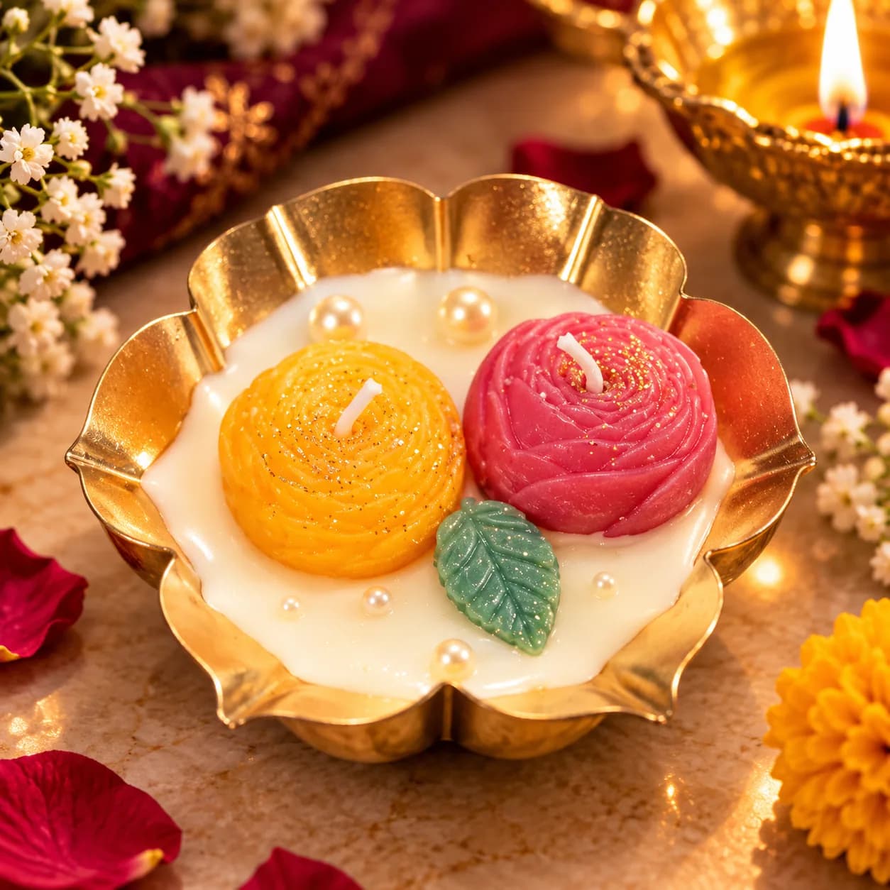 Rose urli candle